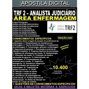 Apostila TRF2 - Analista Judiciário - ENFERMAGEM - Teoria + 10.400 Exercícios - Concurso 2024