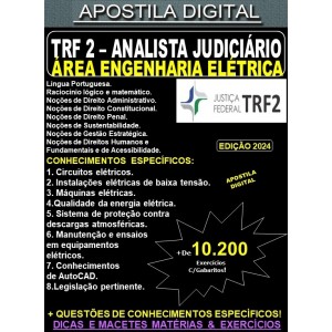 Apostila TRF2 - Analista Judiciário - ENGENHARIA ELÉTRICA - Teoria + 10.200 Exercícios - Concurso 2024