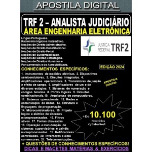 Apostila TRF2 - Analista Judiciário - ENGENHARIA ELETRÔNICA - Teoria + 10.100 Exercícios - Concurso 2024