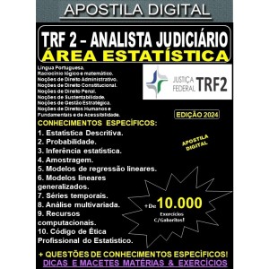 Apostila TRF2 - Analista Judiciário - ESTATÍSTICA - Teoria + 10.000 Exercícios - Concurso 2024