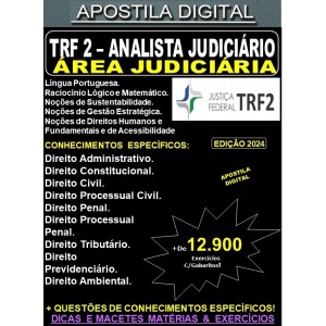 Apostila TRF2 - Analista Judiciário - Área JUDICIÁRIA - Teoria + 12.000 Exercícios - Concurso 2024