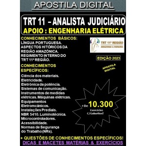 Apostila TRT 11 - Analista Judiciário - ENGENHARIA ELÉTRICA - Teoria + 10.300 Exercícios - Concurso 2023