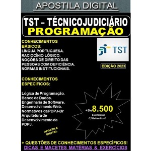 Apostila TST - Técnico Judiciário - PROGRAMAÇÃO - Teoria + 8.500 Exercícios - Concurso 2023