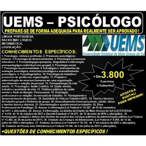 Apostila UEMS - PSICÓLOGO - Teoria + 3.800 Exercícios - Concurso 2019