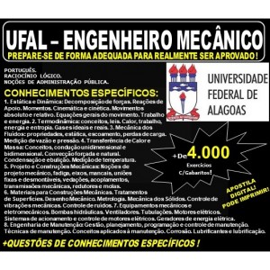 Apostila UFAL - ENGENHEIRO MECÂNICO - Teoria + 4.000 Exercícios - Concurso 2019