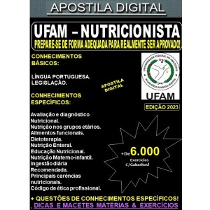 Apostila UFAM - NUTRICIONISTA  - Teoria + 6.000 Exercícios - Concurso 2023
