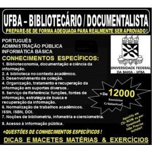 Apostila UFBA - BIBLIOTECÁRIO / DOCUMENTALISTA - Teoria + 12.000 Exercícios - Concurso 2017