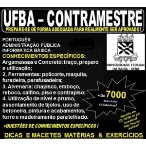 Apostila UFBA - CONTRAMESTRE - Teoria + 7.000 Exercícios - Concurso 2017