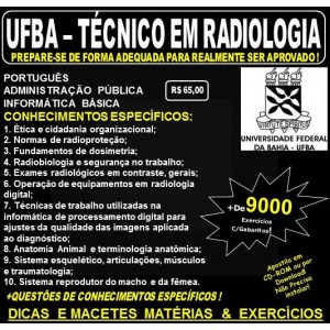 Apostila UFBA - TÉCNICO em RADIOLOGIA - Teoria + 9.000 Exercícios - Concurso 2022