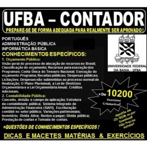 Apostila UFBA - CONTADOR - Teoria + 10.200 Exercícios - Concurso 2022