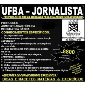 Apostila UFBA - JORNALISTA - Teoria + 8.800 Exercícios - Concurso 2017
