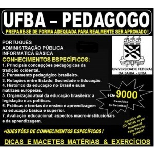 Apostila UFBA - PEDAGOGO - Teoria + 9.000 Exercícios - Concurso 2022