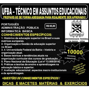 Apostila UFBA - TÉCNICO em ASSUNTOS EDUCACIONAIS - Teoria + 10.000 Exercícios - Concurso 2022