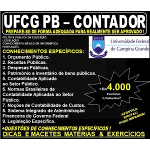 Apostila UFCG PB - CONTADOR - Teoria + 4.000 Exercícios - Concurso 2019