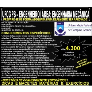 Apostila UFCG PB - ENGENHEIRO / Área: ENGENHARIA MECÂNICA - Teoria + 4.300 Exercícios - Concurso 2019