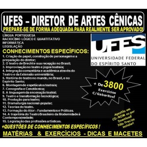 Apostila UFES - DIRETOR de ARTES CÊNICAS - Teoria + 3.800 Exercícios - Concurso 2018