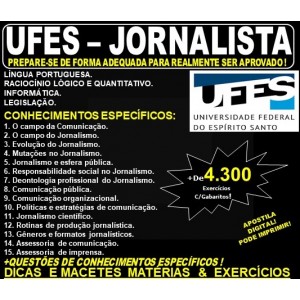 Apostila UFES - JORNALISTA - Teoria + 4.300 Exercícios - Concurso 2019