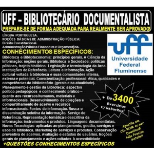 Apostila UFF - BIBLIOTECÁRIO - DOCUMENTALISTA - Teoria + 3.400 Exercícios - Concurso 2021