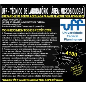 Apostila UFF - TÉCNICO de LABORATÓRIO / Área: MICROBIOLOGIA - Teoria + 4.100 Exercícios - Concurso 2021