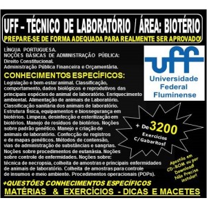Apostila UFF - TÉCNICO de LABORATÓRIO / Área: BIOTÉRIO - Teoria + 3.200 Exercícios - Concurso 2021