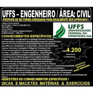 Apostila UFFS - ENGENHEIRO / Área: CIVIL - Teoria + 4.200 Exercícios - Concurso 2019