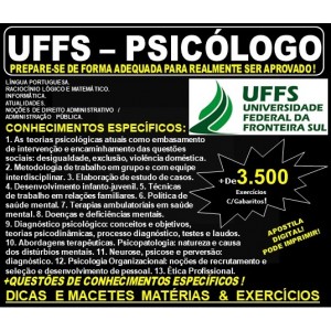 Apostila UFFS - PSICÓLOGO - Teoria + 3.500 Exercícios - Concurso 2019