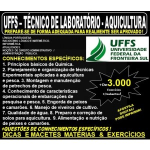 Apostila UFFS - TÉCNICO de LABORATÓRIO - Área: AQUICULTURA - Teoria + 3.000 Exercícios - Concurso 2019