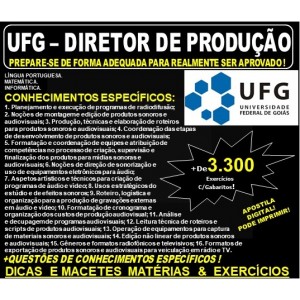 Apostila UFG - DIRETOR de PRODUÇÃO - Teoria + 3.000 Exercícios - Concurso 2019