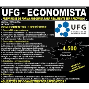 Apostila UFG - ECONOMISTA - Teoria + 4.500 Exercícios - Concurso 2019