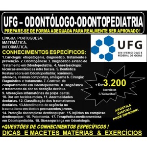 Apostila UFG - ODONTÓLOGO-ODONTOPEDIATRIA - Teoria + 3.200 Exercícios - Concurso 2019