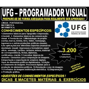 Apostila UFG - PROGRAMADOR VISUAL - Teoria + 3.200 Exercícios - Concurso 2019