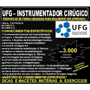 Apostila UFG - INSTRUMENTADOR CIRÚGICO - Teoria + 3.000 Exercícios - Concurso 2019