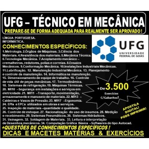 Apostila UFG - TÉCNICO em MECÂNICA - Teoria + 3.500 Exercícios - Concurso 2019