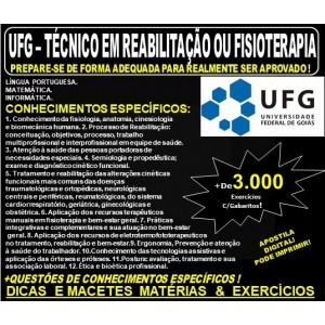 Apostila UFG - TÉCNICO em REABILITAÇÃO ou FISIOTERAPIA - Teoria + 3.000 Exercícios - Concurso 2019