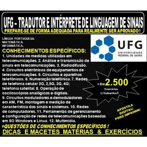 Apostila UFG - TRADUTOR e INTÉRPRETE de LINGUAGEM de SINAIS - Teoria + 2.500 Exercícios - Concurso 2019