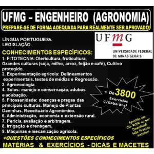 Apostila UFMG - ENGENHEIRO (AGRONOMIA) - Teoria + 3.800 Exercícios - Concurso 2018