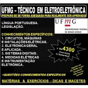 Apostila UFMG - TÉCNICO em ELETROELETRÔNICA - Teoria + 4.300 Exercícios - Concurso 2018