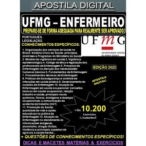 Apostila UFMG - ENFERMEIRO - Teoria + 10.200 Exercícios - Concurso 2022