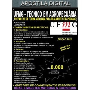 Apostila UFMG - TÉCNICO em AGROPECUÁRIA - Teoria + 8.000 Exercícios - Concurso 2022