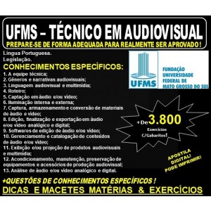Apostila UFMS - TÉCNICO em AUDIOVISUAL - Teoria + 3.800 Exercícios - Concurso 2019