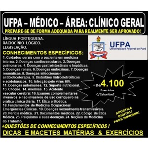 Apostila UFPA - MÉDICO - Área: CLÍNICO GERAL - Teoria + 4.100 Exercícios - Concurso 2019