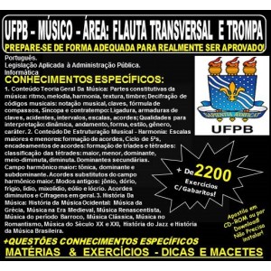 Apostila UFPB - MÚSICO - Áreas: FLAUTA TRANSVERSAL e TROMPA - Teoria + 2.200 Exercícios - Concurso 2019