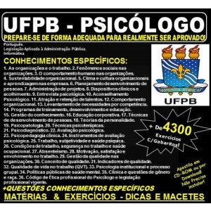 Apostila UFPB - PSICÓLOGO - Teoria + 4.300 Exercícios - Concurso 2019