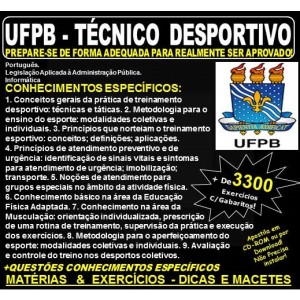 Apostila UFPB - TÉCNICO DESPORTIVO - Teoria + 3.300 Exercícios - Concurso 2019