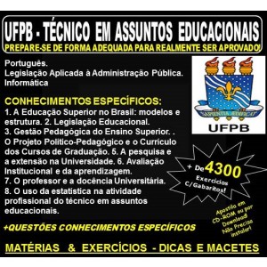 Apostila UFPB - TÉCNICO em ASSUNTOS EDUCACIONAIS - Teoria + 4.300 Exercícios - Concurso 2019