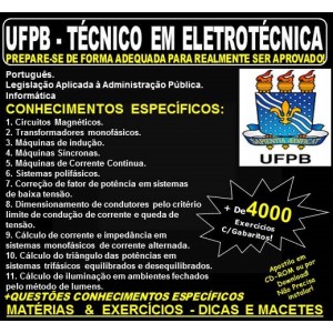 Apostila UFPB - TÉCNICO em ELETROTÉCNICA - Teoria + 4.000 Exercícios - Concurso 2019