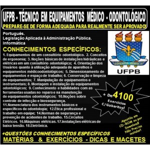 Apostila UFPB - TÉCNICO em EQUIPAMENTOS MÉDICO - ODONTOLÓGICO - Teoria + 4.100 Exercícios - Concurso 2019