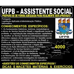 Apostila UFPB - ASSISTENTE SOCIAL - Teoria + 4.000 Exercícios - Concurso 2019