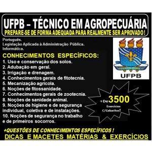 Apostila UFPB - TÉCNICO em AGROPECUÁRIA - Teoria + 3.500 Exercícios - Concurso 2019