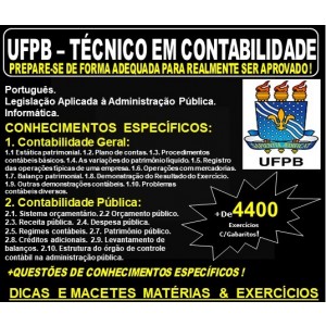 Apostila UFPB - TÉCNICO em CONTABILIDADE - Teoria + 4.400 Exercícios - Concurso 2019